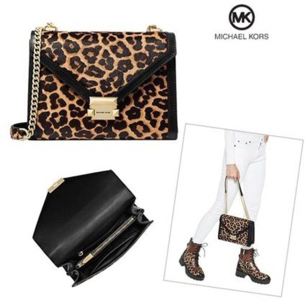 Michael Kors Whitney Large Leopard Calf Hair Bag